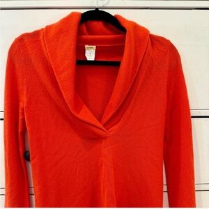 J. Crew Vibrant Orange Cowl Neck Sweater